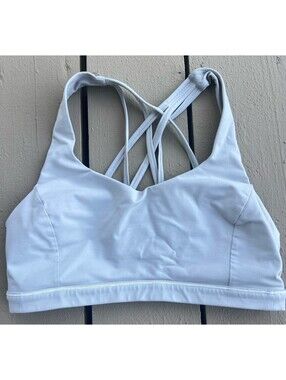 Lululemon Woman's Light Gray Strappy Crossback Energy Sports Bra Sz 8.